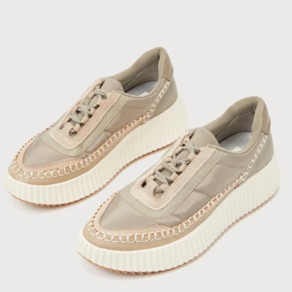 NEW DOLCE VITA Leather Dolen Sneakers for women in Dark Taupe 2510 3M7 - Picture 2 of 4